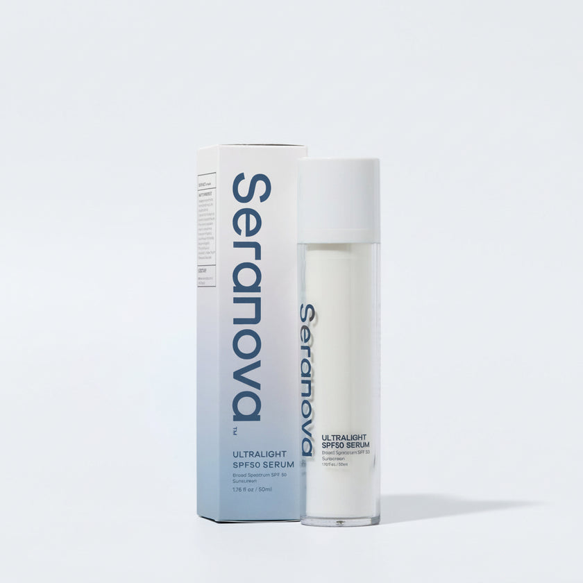 Sernova ultralight serum bottle and packaging on a white background with a money-back guarantee badge.